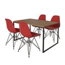 Ver imagem 6 de Mesa Industrial Base Ferro Preto 137x90 Tampo Amêndoa 4 Cadeiras Eiffel Ferro Preto Assento