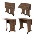 Ver imagem 3 de Mesa para Escritório com Rodizio Me4117 Nogal Tecnomobili