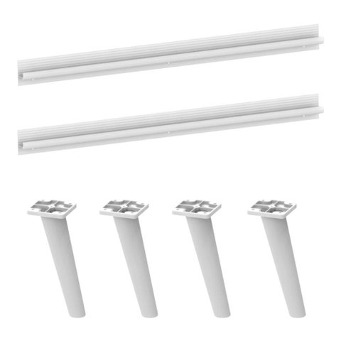 Kit 2 Puxadores com 4 Pés Palito Retrô para Paneleiro 62cm Veneza Multimóveis Mp2310 Branco