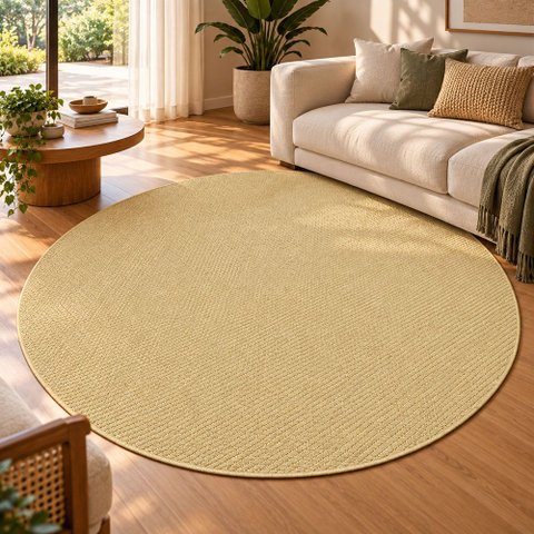 Tapete Sisal Redondo Art 956 Sala Quarto Escritório Clean:2,00m