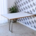 Ver imagem 4 de Mesa Dobrável Retrátil de Parede Inox 140x89 Branco/noronha