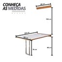 Ver imagem 2 de Mesa Dobrável Retrátil de Parede Inox 140x89 Branco/noronha