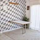 Ver imagem 1 de Mesa Dobrável Retrátil de Parede Inox 140x89 Branco/noronha