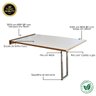 Mesa Dobrável Retrátil de Parede Inox 140x89 Branco/noronha - 3