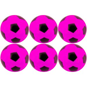 Kit 06x Bola de Vinil Pingo Dente de Leite Futebol - Rosa