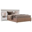 Ver imagem 1 de Cabeceira Cama Box Madeirado Casal Prime c/ 1 Mesa Branco - Novo Horizonte