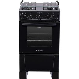Fogão 4 Bocas Atlas Mônaco Plus Preto com Mesa Inox - Bivolt - 1
