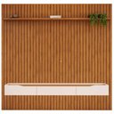 Ver imagem 2 de Painel Ripado com Bancada Suspensa para Tv até 75 Polegadas 250 Trento Freijó/off White - Dj Móveis