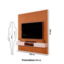 Ver imagem 4 de Painel Ripado com Bancada Suspensa para Tv até 75 Polegadas 250 Trento Freijó/off White - Dj Móveis