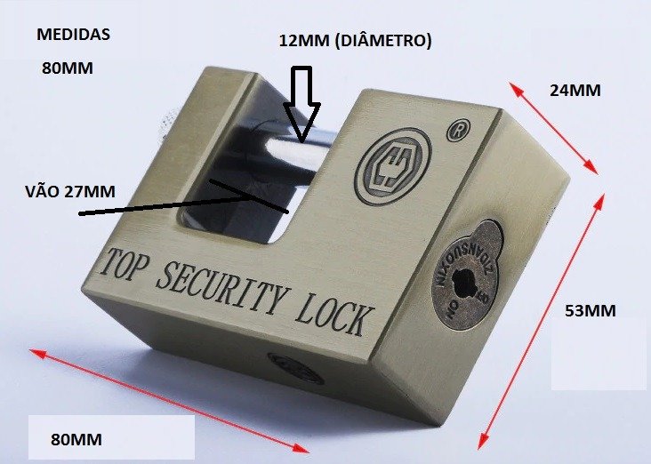 Cadeado de Alta Segurança 80mm - 9