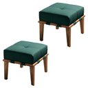 Ver imagem 1 de Kit 02 Puffs Decorativos 45cm Martínez Veludo Pés Madeira Verde/Mel - Gran Belo