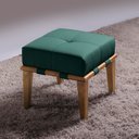 Ver imagem 5 de Kit 02 Puffs Decorativos 45cm Martínez Veludo Pés Madeira Verde/Mel - Gran Belo