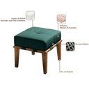 Ver imagem 3 de Kit 02 Puffs Decorativos 45cm Martínez Veludo Pés Madeira Verde/Mel - Gran Belo