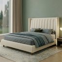 Ver imagem 3 de Cama Queen Japonesa Firenze com Cabeceira Mira Bouclé Off White - Nexta Casa