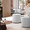 Ver mais imagens de Puff Decorativo Orgânico Living Melis Minimalista Bouclê Cinza Claro - Desk Design