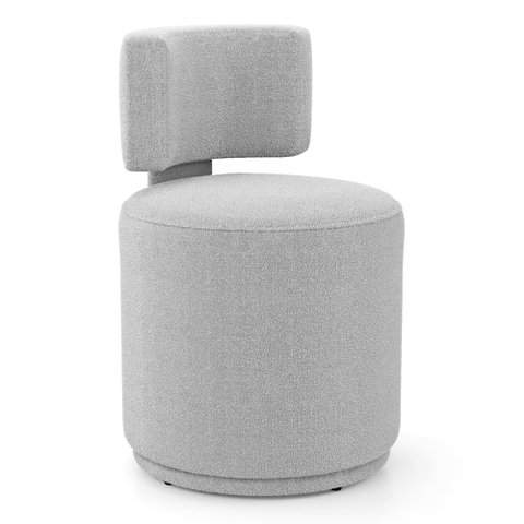 Puff Decorativo Orgânico Living Melis Minimalista Bouclê Cinza Claro - Desk Design