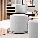 Ver imagem 2 de Puff Decorativo Orgânico Living Melis Minimalista Bouclê Cinza Claro - Desk Design