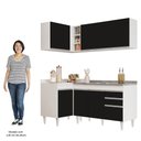 Ver imagem 5 de Armário de Cozinha Modulado de Canto Direito 4 Peças Cp39 com Pia Inox Branco/preto - Lumil Lumil Mó