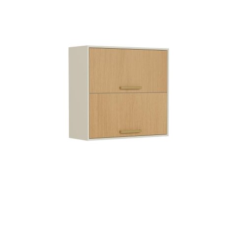Armário Aéreo 80cm 2 Portas Basculantes Nogal Bertolini
