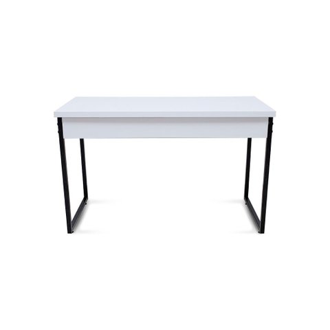 Mesa de Escritório Office Industrial Casavezi 150 X 60 Cm Branco com Preto