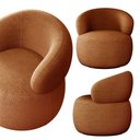 Ver imagem 1 de Kit 2 Poltronas Design Orgânico Moderno e Sofisticado Eloah Base Giratória Bouclé Italiano
