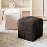 Puff Decorativo Quadrado Mini Lounge Assento Apoio para Os Pés para Sala Quarto Preto - 2