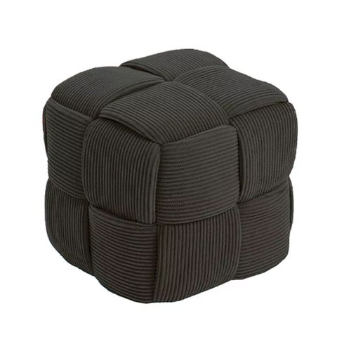 Puff Decorativo Quadrado Mini Lounge Assento Apoio para Os Pés para Sala Quarto Preto