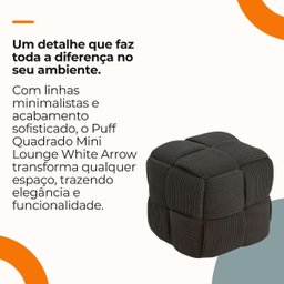 Puff Decorativo Quadrado Mini Lounge Assento Apoio para Os Pés para Sala Quarto Preto - 6