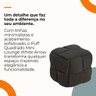 Puff Decorativo Quadrado Mini Lounge Assento Apoio para Os Pés para Sala Quarto Preto - 6