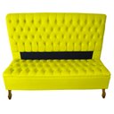 Ver imagem 1 de Cabeceira e Recamier Iza para Cama Box Casal Queen 1.60 - Suede - Sv Decor: Amarelo