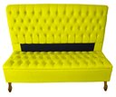 Ver imagem 1 de Cabeceira e Recamier Iza para Cama Box Casal Queen 1.60 - Suede - Sv Decor: Amarelo