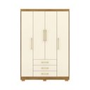 Ver imagem 2 de Guarda Roupa Solteiro Ep 4 Portas e 3 Gavetas Ideal para Quartos Pequenos:nature-champanhe