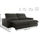 Ver imagem 3 de Sofa Retrátil Dublin 2,10m Mola Ensacada 03 Lugares Txr