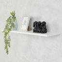 Ver imagem 2 de Prateleira de Parede MDF Branca 100x15cm com Suporte Invisível Estante Multiuso Decorativo