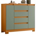 Ver imagem 6 de Cômoda Sapateira 4 Gavetas e 2 Portas Atena Verde/Cinamomo/Salvia