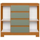 Ver imagem 4 de Cômoda Sapateira 4 Gavetas e 2 Portas Atena Verde/Cinamomo/Salvia