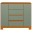 Ver imagem 2 de Cômoda Sapateira 4 Gavetas e 2 Portas Atena Verde/Cinamomo/Salvia