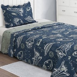 Cobre Leito Solteiro Prink Patchwork Infantil 02 Peças - Galaxia - 2