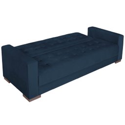 Sofá Cama 3 Lugares Jobim Suede - Doce Sonho Móveis SOFÁ CAMA SOFÁ 3 LUGARES Azul Marinho - 6