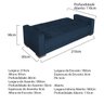 Sofá Cama 3 Lugares Jobim Suede - Doce Sonho Móveis SOFÁ CAMA SOFÁ 3 LUGARES Azul Marinho - 3