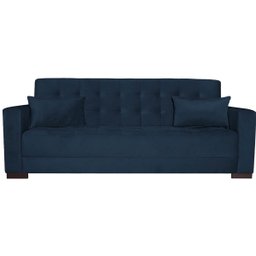 Sofá Cama 3 Lugares Jobim Suede - Doce Sonho Móveis SOFÁ CAMA SOFÁ 3 LUGARES Azul Marinho - 5