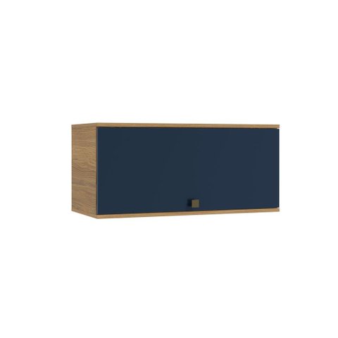 Armário Aéreo Celeste Kappesberg 100% Mdf 1 Porta Basculante Nogueira/azul 80cm