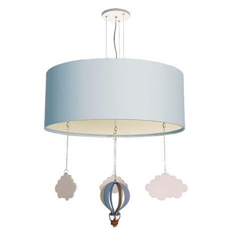 Luminária de Teto Pendente Balão Cúpula 30x15cm:azul5978