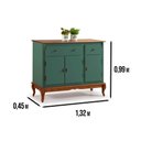 Ver imagem 2 de Balcão Linz 3 Portas Pés Luis Xv 99 X 132 X 45 Cm (a X L X P) - Cor Verde Musgo/imbuia Glazer