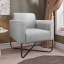 Ver imagem 2 de Kit 2 Poltronas Decorativas Isabella Base X Suede Cinza/Preto - Gran Belo