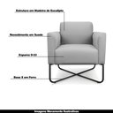 Ver imagem 4 de Kit 2 Poltronas Decorativas Isabella Base X Suede Cinza/Preto - Gran Belo