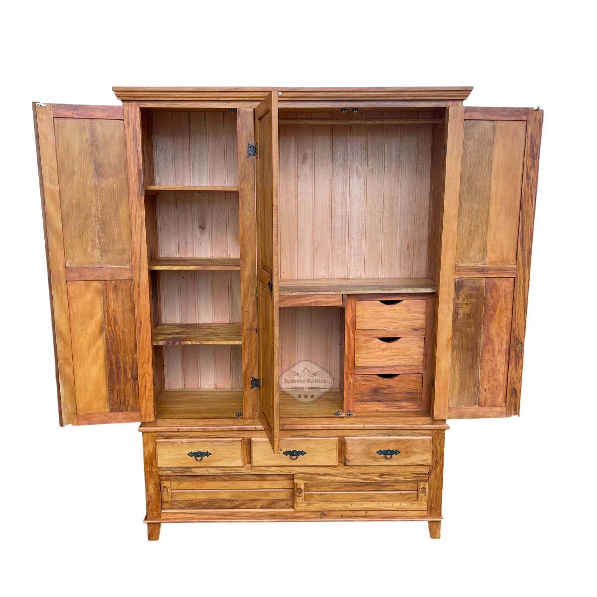 Ver imagem 4 de Guarda Roupa Madeira Maciça Solteiro Sudeste Rústico