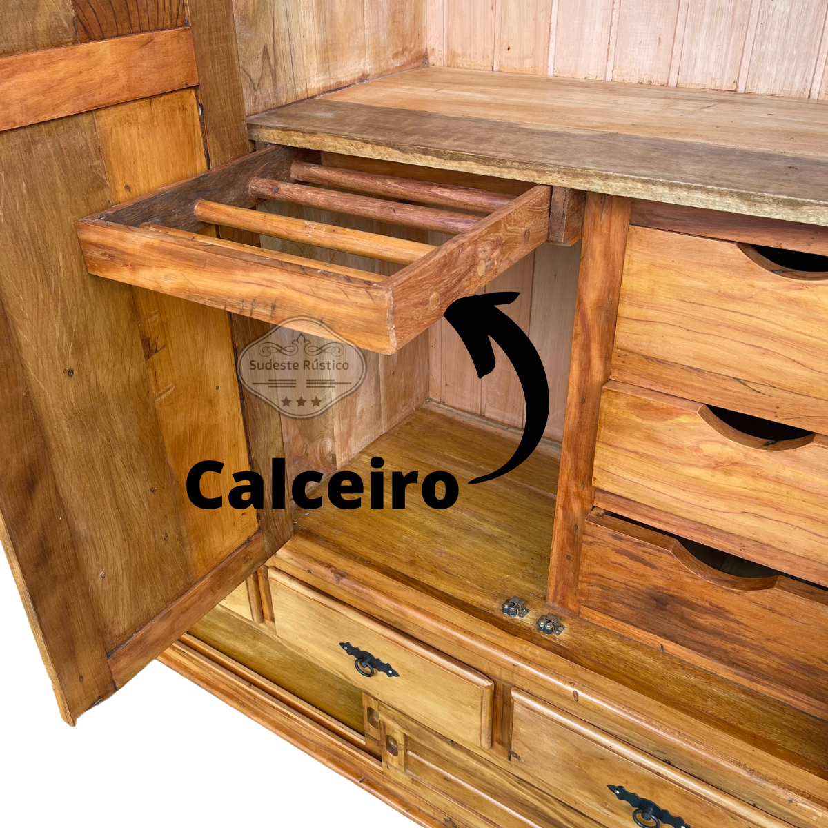 Ver imagem 6 de Guarda Roupa Madeira Maciça Solteiro Sudeste Rústico