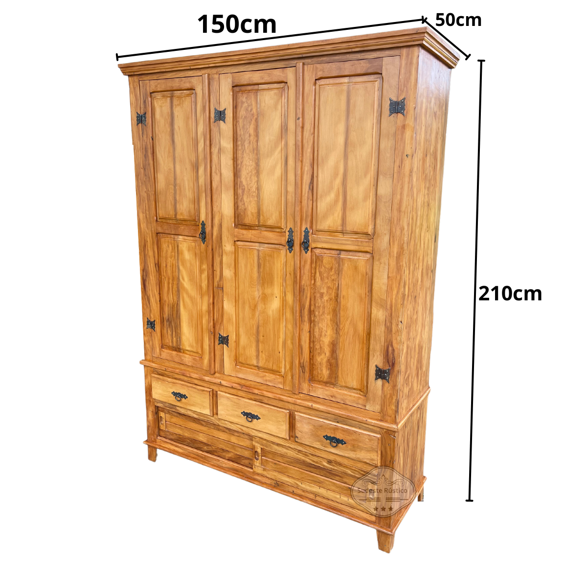 Guarda Roupa Madeira Maciça Solteiro Sudeste Rústico - 8