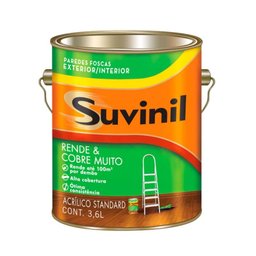 Tinta látex standard Rende Cobre Muito amarelo canário 3,6LSuvinil - 1 Tinta látex standard Rende Cobre Muito amarelo canário 3,6LSuvinil - 1